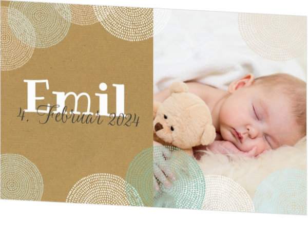 Geburtskarte Emil - Kreise
