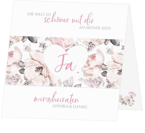 Hochzeitskarte - Aquarell Blumen