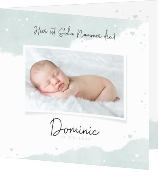 Geburtskarte Dominic - Ganz überglücklich