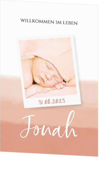 Geburtskarte Jonah - Farbstreifen