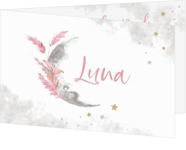 Geburtskarte Luna - Aquarellmond