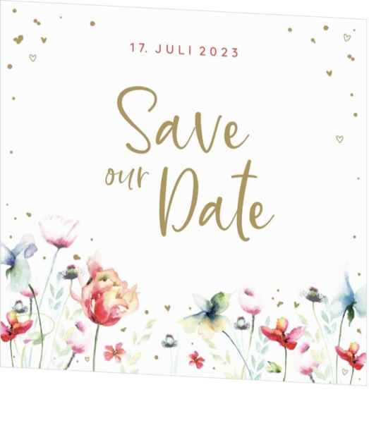 Save-the-Date - Fröhliche Blumenkarte