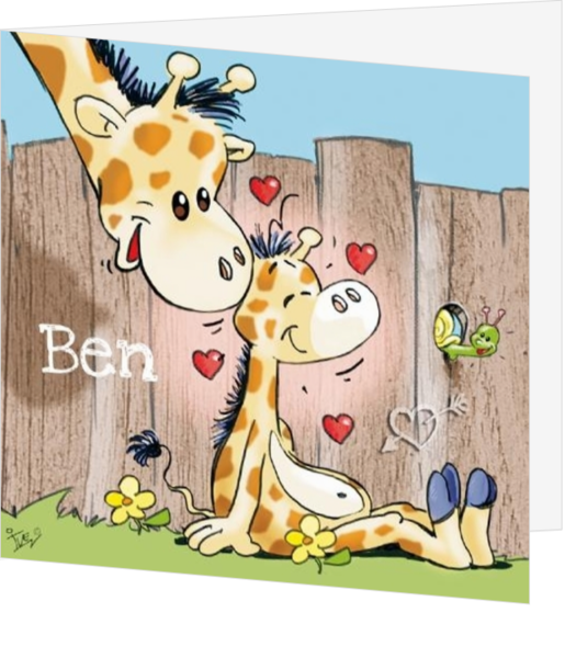 Geburtskarte Ben - Giraffenbaby