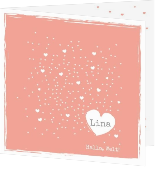 Geburtskarte Lina- Regen der Herzen