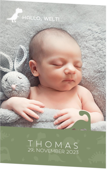 Geburtskarte Thomas - Dino