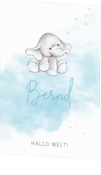 Geburtskarte Bernd - Kleiner Elefant