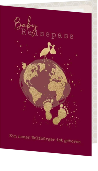Geburtskarte Matteo - Baby Reisepass