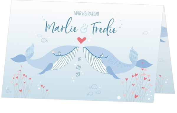 Hochzeitskarte - Whales