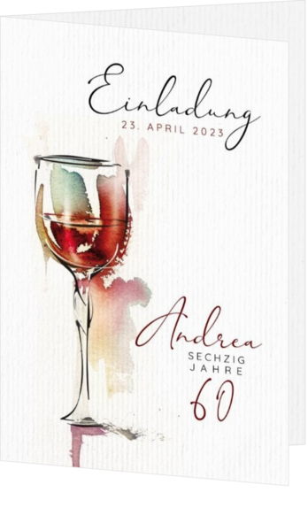 Einladungskarte - Aquarell Wein
