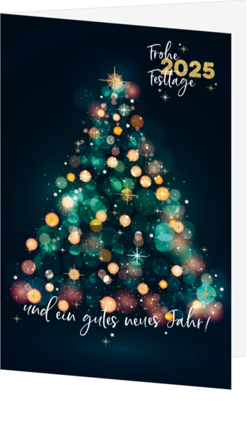 Weihnachtskarte - Bokeh Weihnachtsbaum