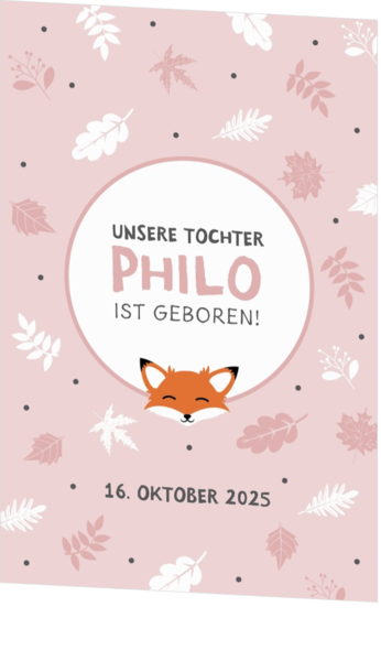 Geburtsanzeige Philo - Kleiner Fuchs