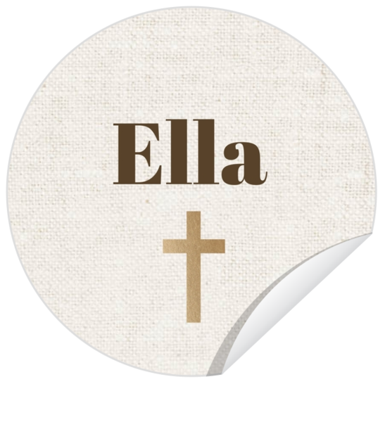Kommunion Aufkleber Ella - Goldenes Kreuz
