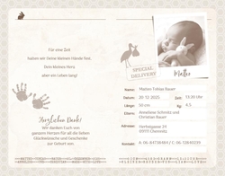 Geburtskarte Matteo   Baby Reisepass Innenseite