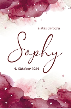 Geburtskarte   Sophy   Sternenhimmel Vorderseite