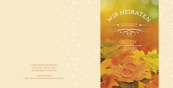 Hochzeitskarte   Herbstblätter Rückseite/Vorderseite