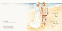 Hochzeitskarte   Illustrierte  Rückseite/Vorderseite