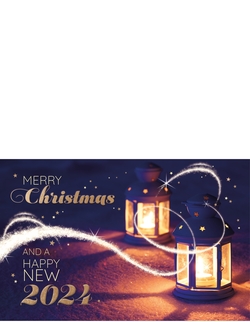 Weihnachtskarte   Stimmungsvolles Licht Rückseite/Vorderseite