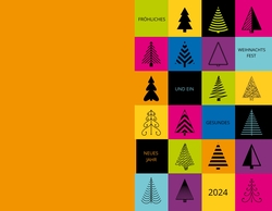 Illustrierte Weihnachtsbäume Rückseite/Vorderseite